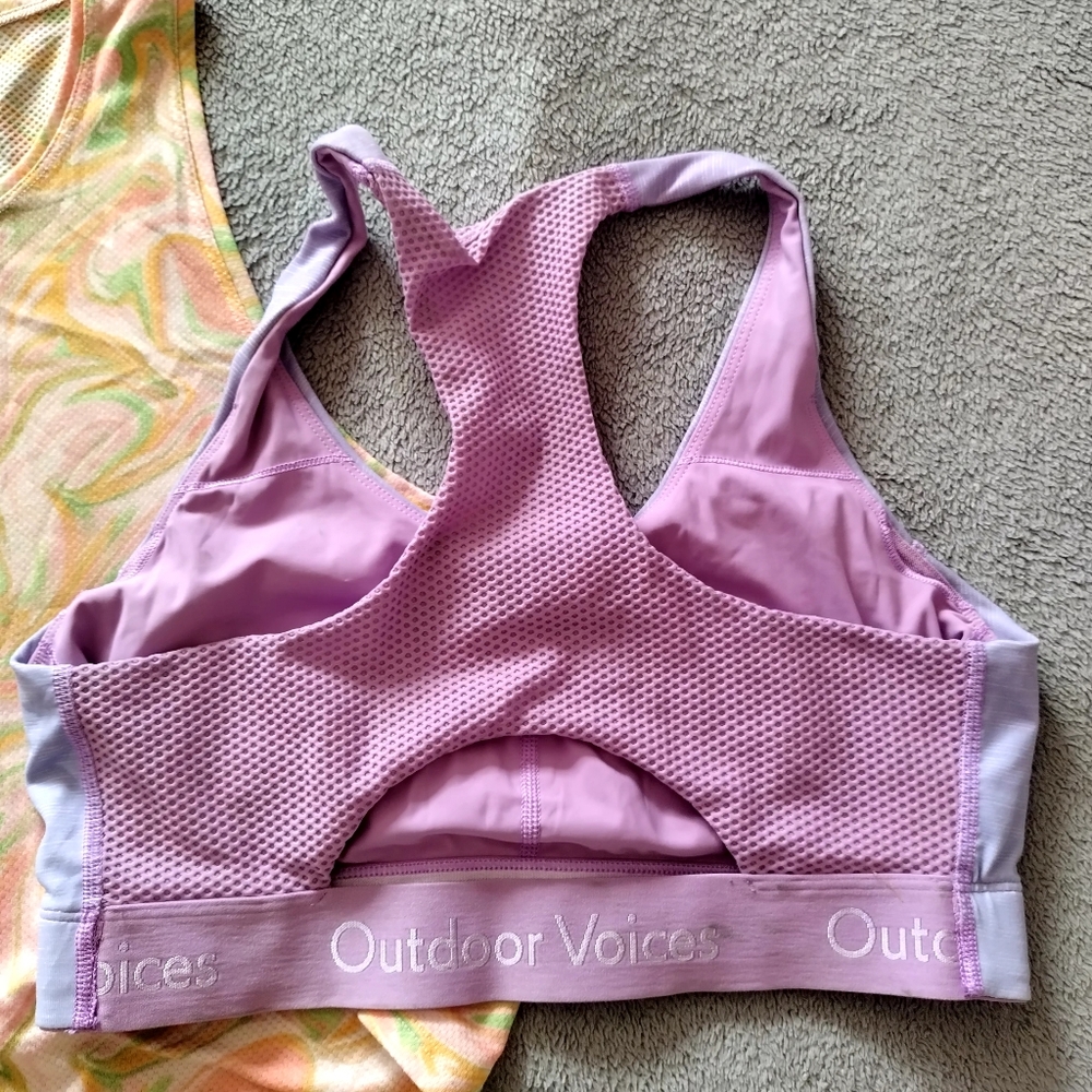 Outdoor Voices Lot Of 2 Mesh Crop Tank Top, Bra Sz M - Picture 3 of 7